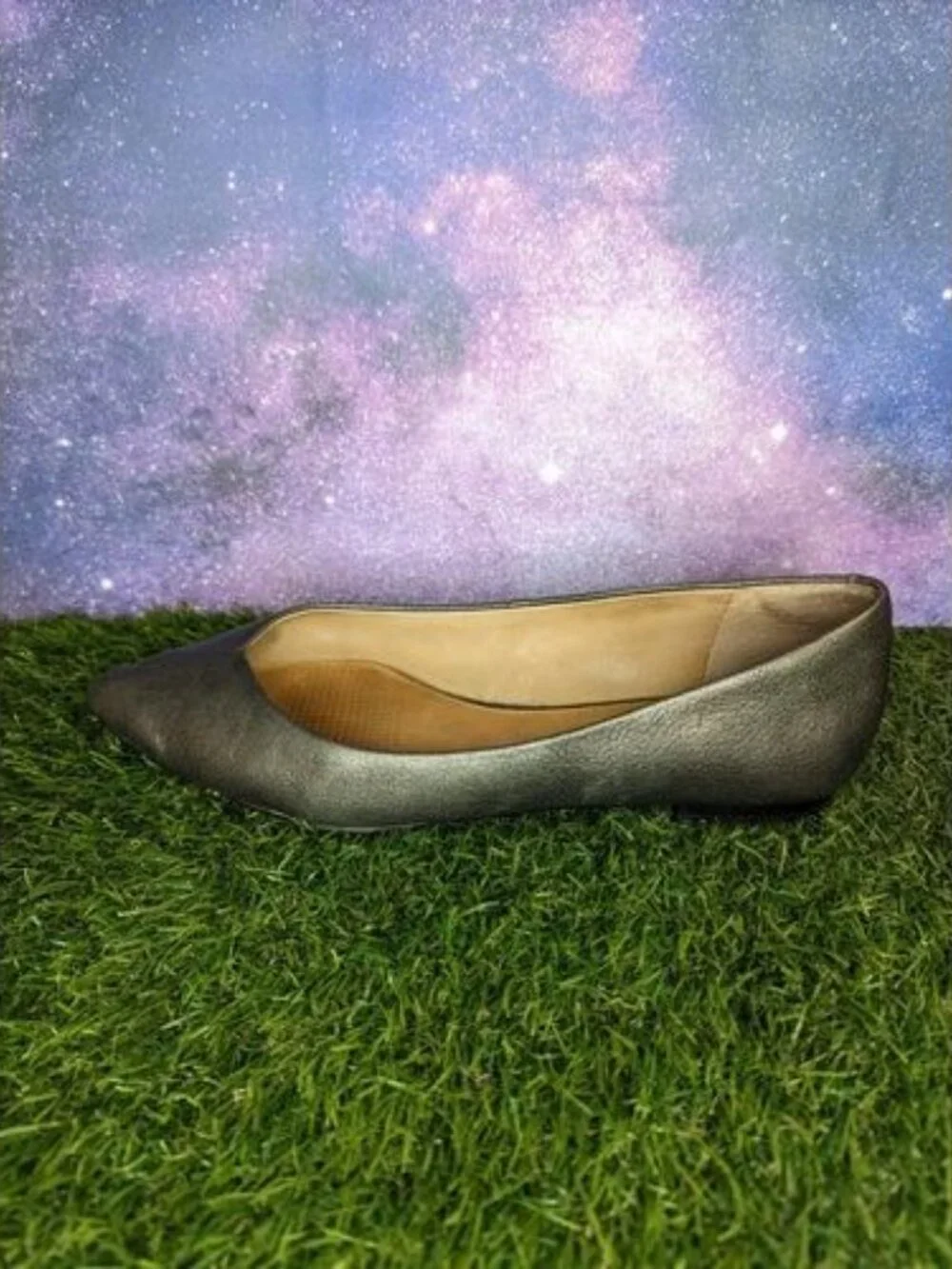 Corso Como Julia Metallic Bronze Leather Flats Loafers Women's Shoes Size 7